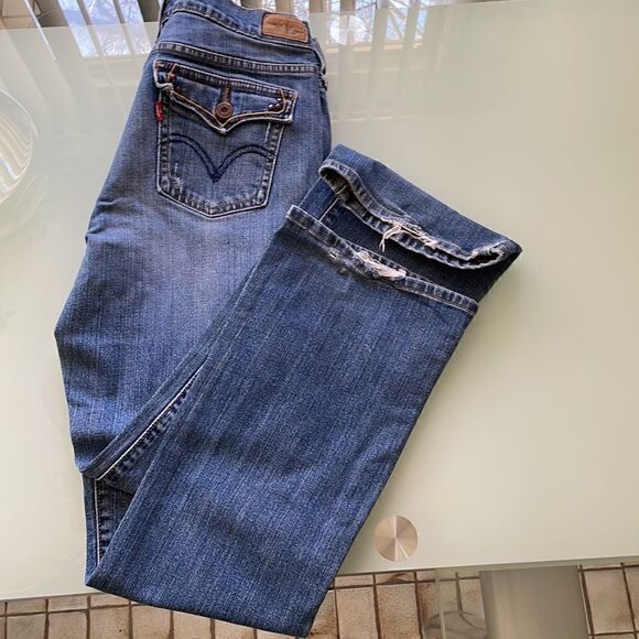 Levi’s 515 jeans 8 sc flip pockets boot cut medium blue wash stretchy - Picture 7 of 16